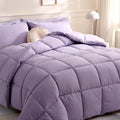Downcool Comforters Twin Size, Duvet Insert, Light Purple All Season Duvet, Lightweight Quilt, Down Alternative Hotel Comforter