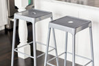 Safco Products 6605SL Steel Kitchen Stool, 25", Silver
