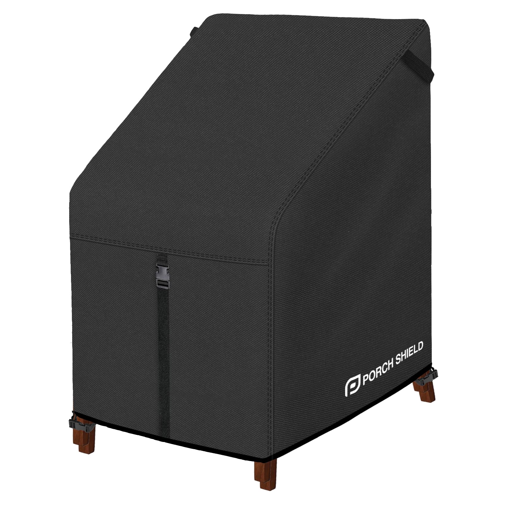 Porch Shield Patio Stackable Chair Covers - Waterproof Outdoor Stack of Chair Cover - 27W x 36D x 46H inch, Black