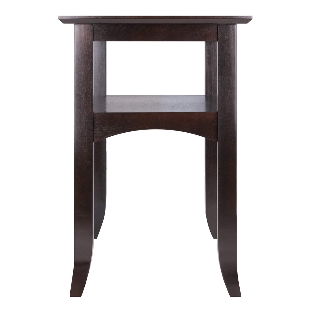 Ergode Wood Camden End Table - Coffee Finish, Solid Wood Construction, Stylish Flared Legs, Lower Shelf for Storage, Easy Assembly - 22.4' W x 17.3' D x 25.9' H