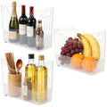 3 Pcs Freezer Organizer Bins with Wheel Clear Plastic Pantry Organizer and Storage Medium Size Tall Narrow Kitchen Organization 