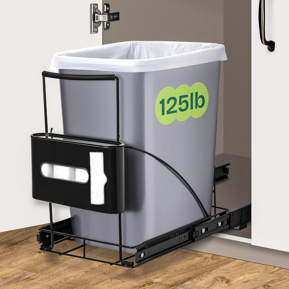 Rosiespiek Under Sink Organizer Cabinet TrashCan:Pull Out Kitchen Sink Slide Garbage Drawer  Pullout Cans Holder  PullOut Bi