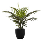 Monarch Specialties I 9501 Artificial Plant, 20' Tall, Palm, Indoor, Faux, Fake, Table, Greenery, Potted, Real Touch, Decorative, Green Leaves, Black Pot