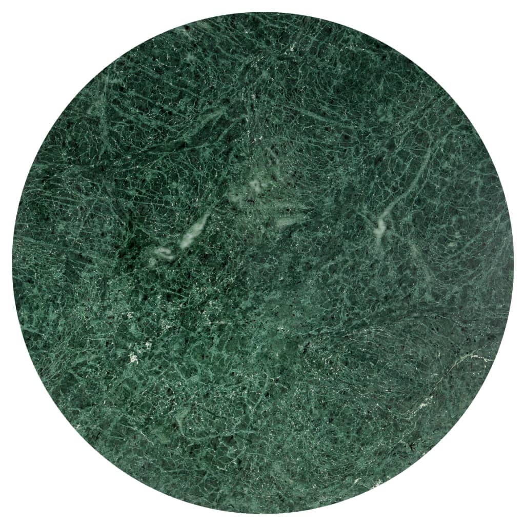 vidaXL Coffee Table Green 23.6"x23.6"x13.8" Real Stone with Marble Texture