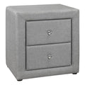 HomeRoots 489775 21 in. Gray Linen Blend Two Drawer Nightstand