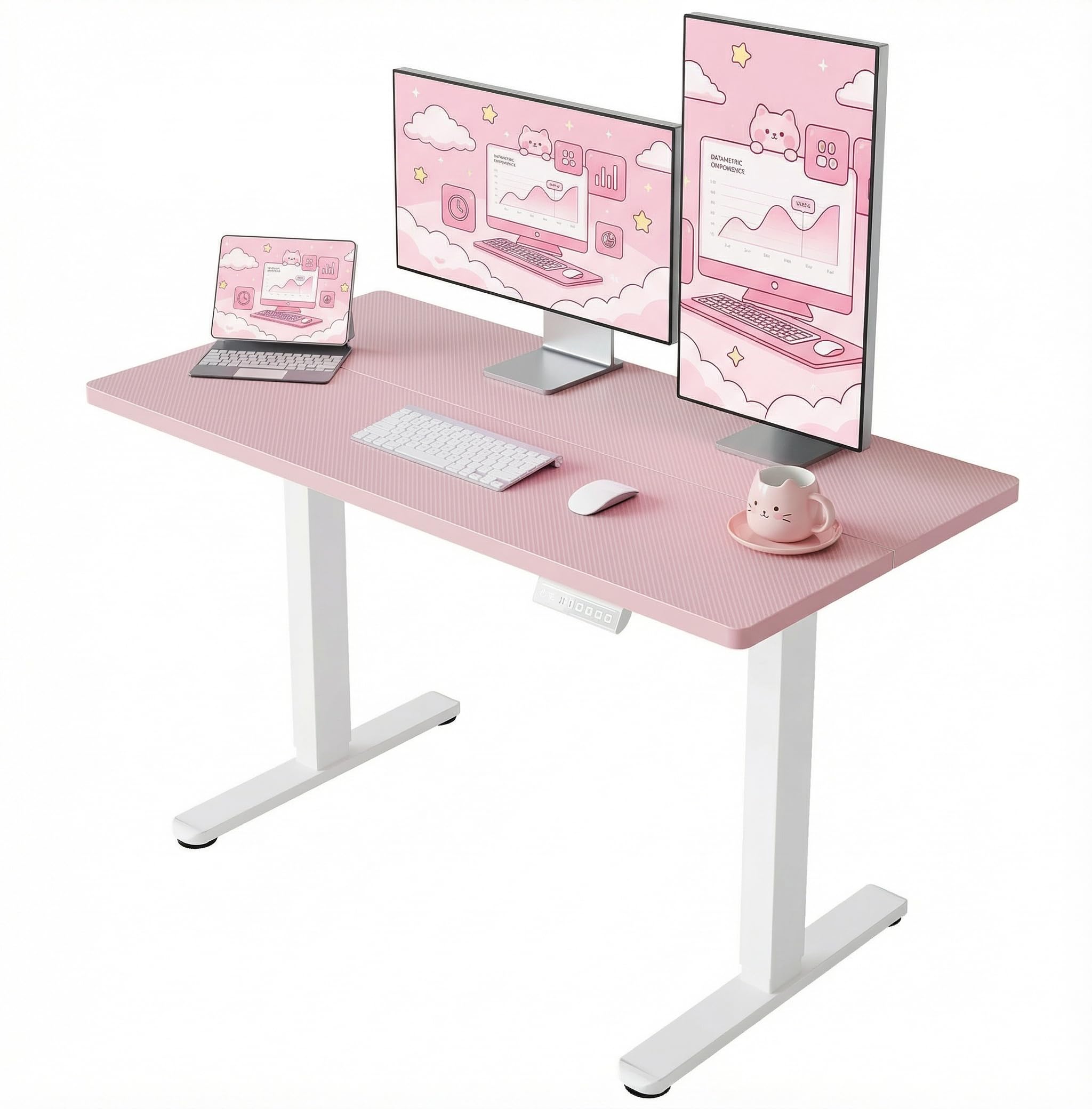 HUANUO Electric Standing Desk,48 x 24 Height Adjustable Desk, 4 Memory Height Settings, Sit to Stand Up Desk for Home Office, wi