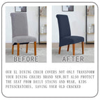 Deisy Dee Stretch Xl/Oversized Soft Spandex Extra Large Dining Room Chair Covers For Kitchen Dining,Removable Washable Chair Protectors Slipcovers (Navy, 4)