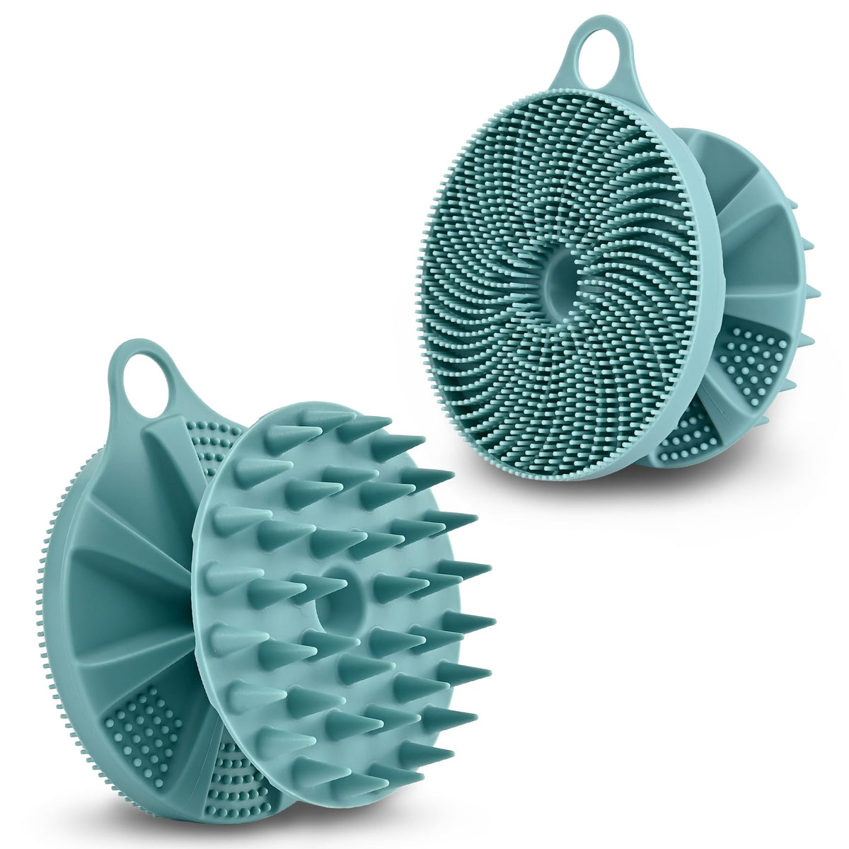 INNERNEED 2-in-1 Silicone Body Scrubber and Scalp Massager Shampoo Brush, Food-Grade Soft Material, More Hygienic, Easily Lather