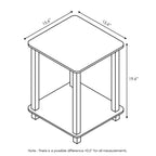 Furinno Simplistic Set Of 2 End Table, Columbia Walnut/Black