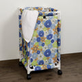 HOKIPO Oxford Fabric Laundry Basket With Wheels | Laundry Hamper with Lid Cover | Rolling Laundry Clothes Basket Trolley, 65x35x