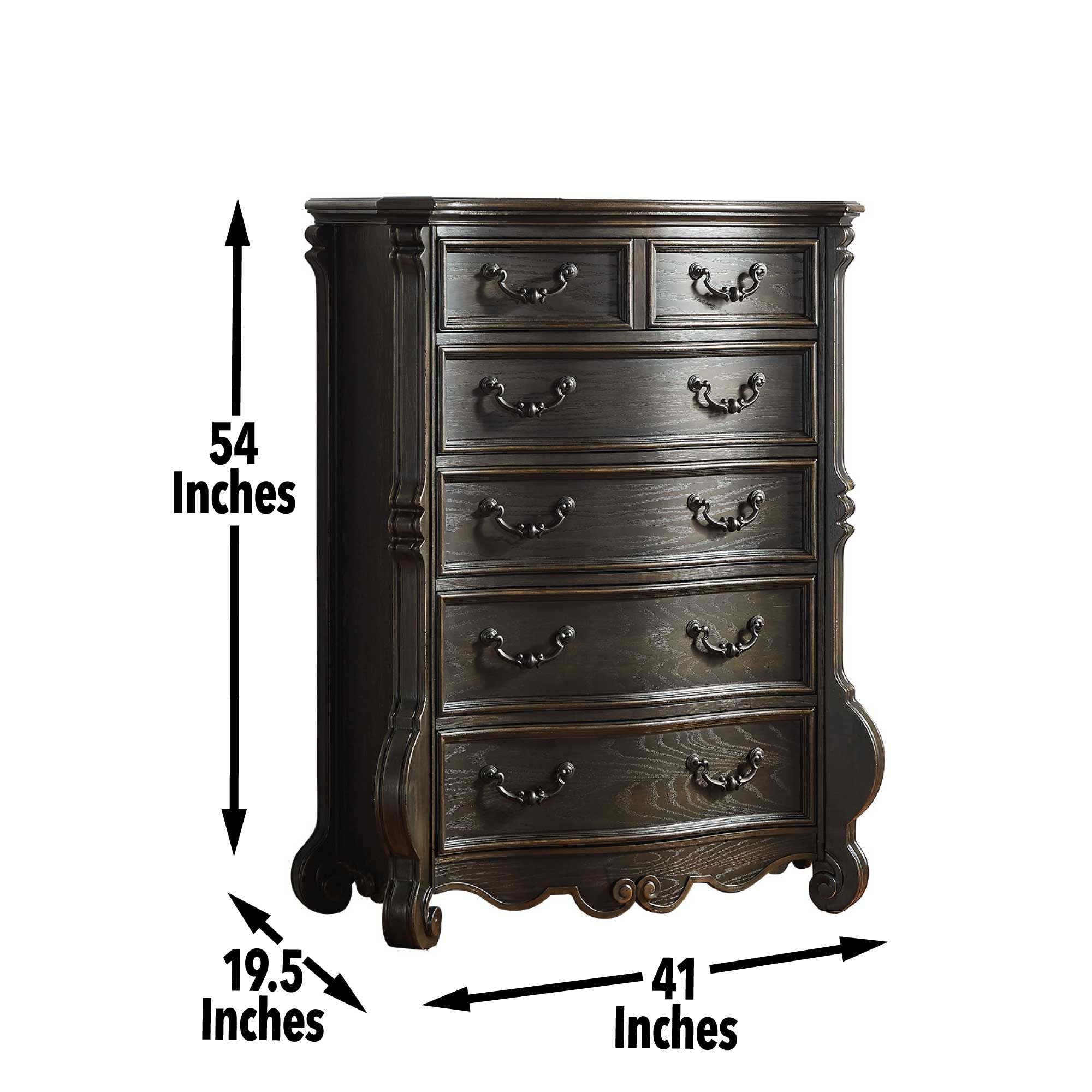 Steve Silver Rhapsody Opulent Molasses Finish, Antique Style, French Dovetail Drawers, Scrolled Feet, No Assembly Required Chest, Dark Brown