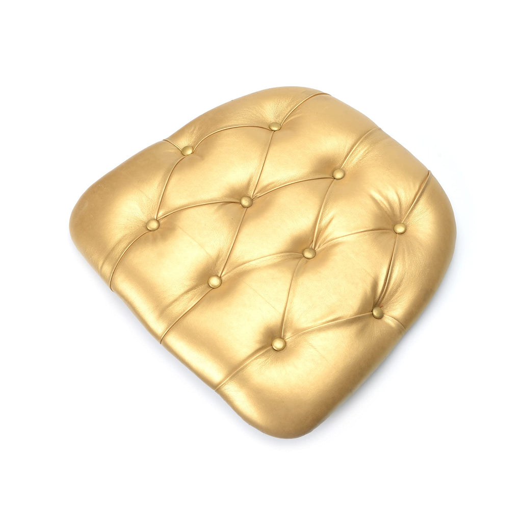 Commercial Seating Products Gold Tufted Vinyl Cushions Chairs, 4-Pack