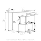 Furinno Moore L-Shape Computer Desk with 3-Tier Shelves, French Oak