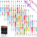 Ruiwanze 60 Pieces Beadable Pens 12 Colors Diy Bead Ballpoint Pen With 120 Refills Black Ink Beaded Pens For Making Gift Kids St