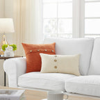 Meekio Set Of 2 Fall Pillow Covers 22 X 22 Burnt Orange Pillow Covers With Coconut Buttons Fall Decorations For Home
