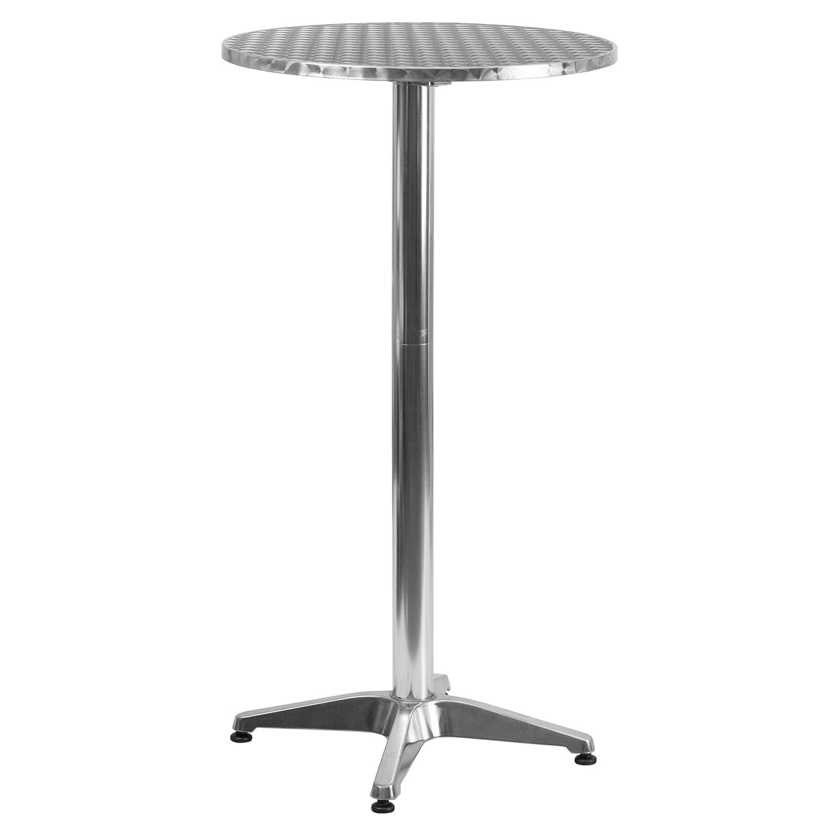 Flash Furniture 23.25&quot; Round Aluminum Indoor/Outdoor Bar Height Table With Flip-Up Top, Heavy-Duty Aluminum Flip-Up Top Cocktail Table, Silver