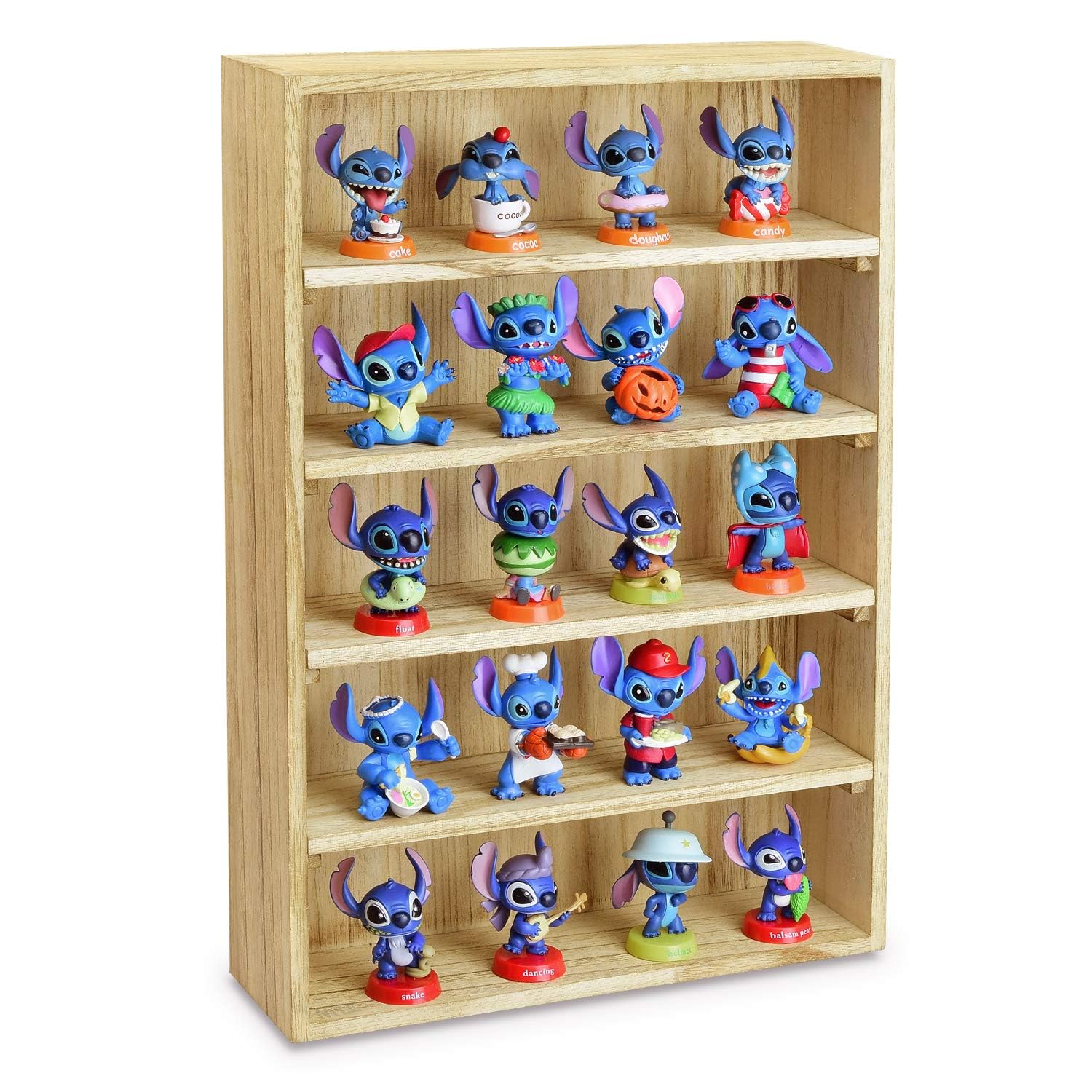 Ikee Design Wooden Wall-Mounted Display Shelves Rack for Collectibles-Figures,Shot Glasses, Spice Can,Cosmetics or Perfume-5 Adj