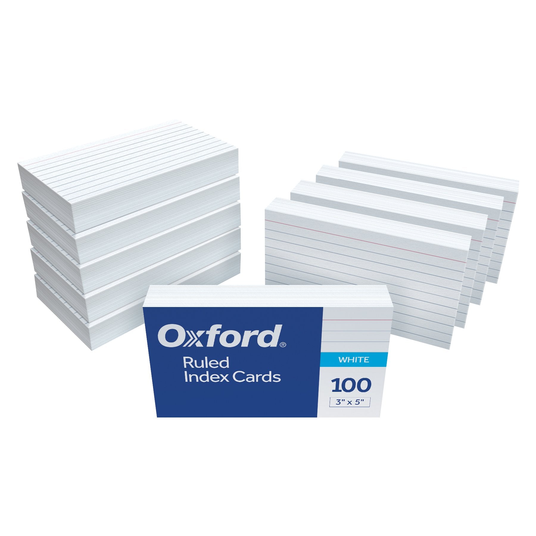 Oxford Ruled Index Cards, 3' X 5', White, 1,000 Cards, 10 Packs Of 100 (98833)