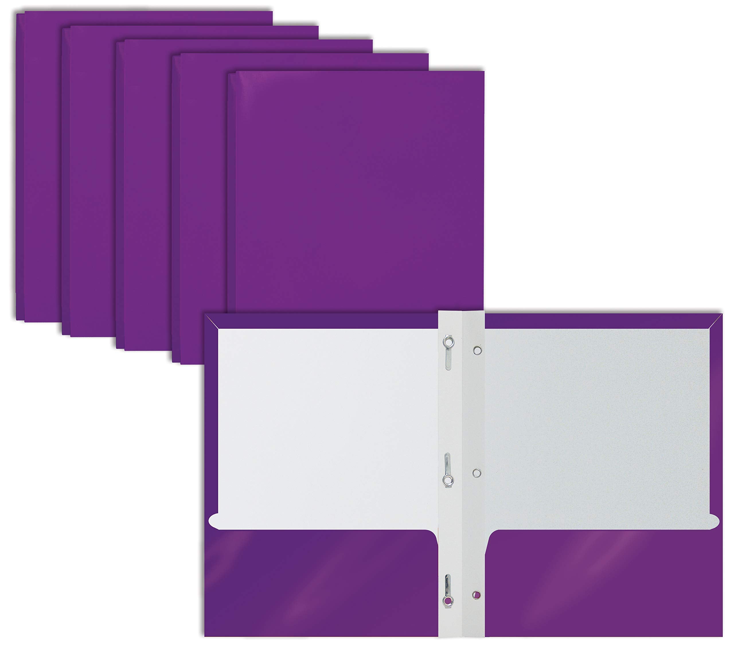 Better Office Products 25-Pack Glossy Purple Paper Folders With Prongs, Letter Size, 8.5 X 11-Inch