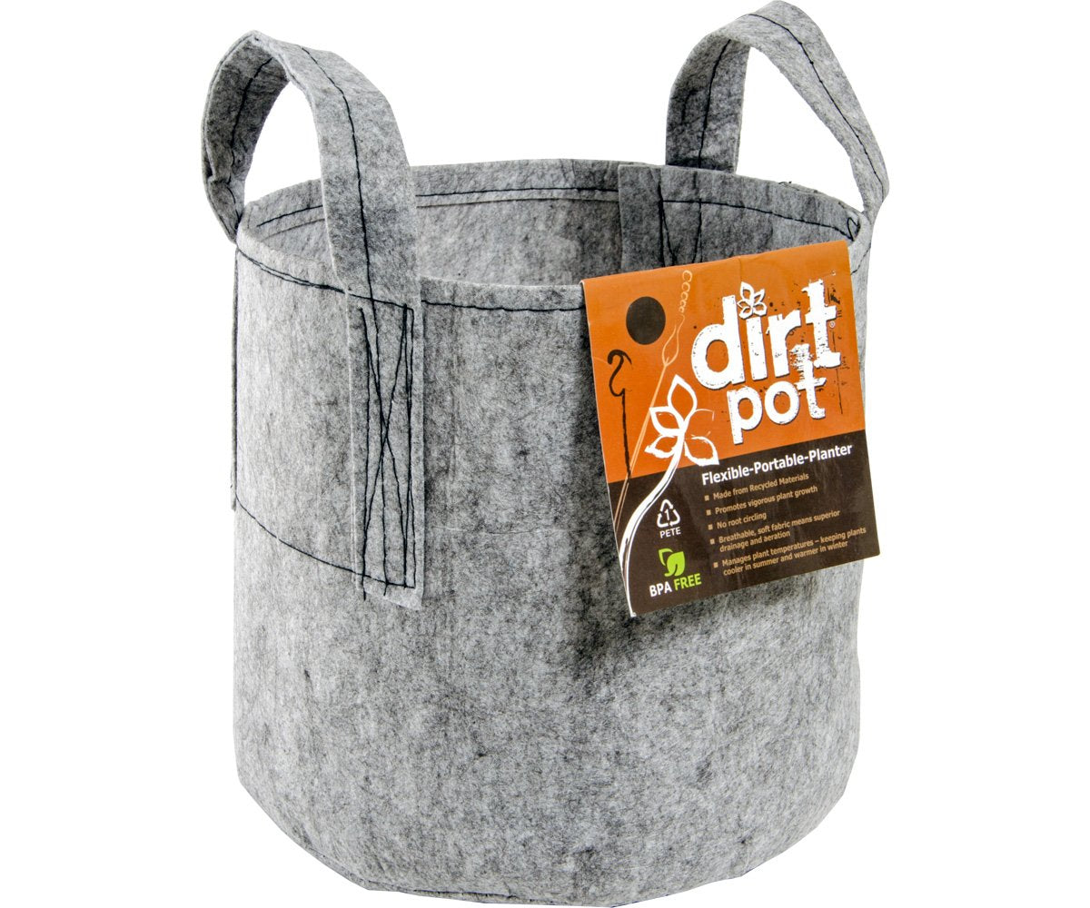 Hydrofarm Hgdb45 Bag Reusable Planting, 45-Gallon Dirt Pot, 45 Gal, Grey