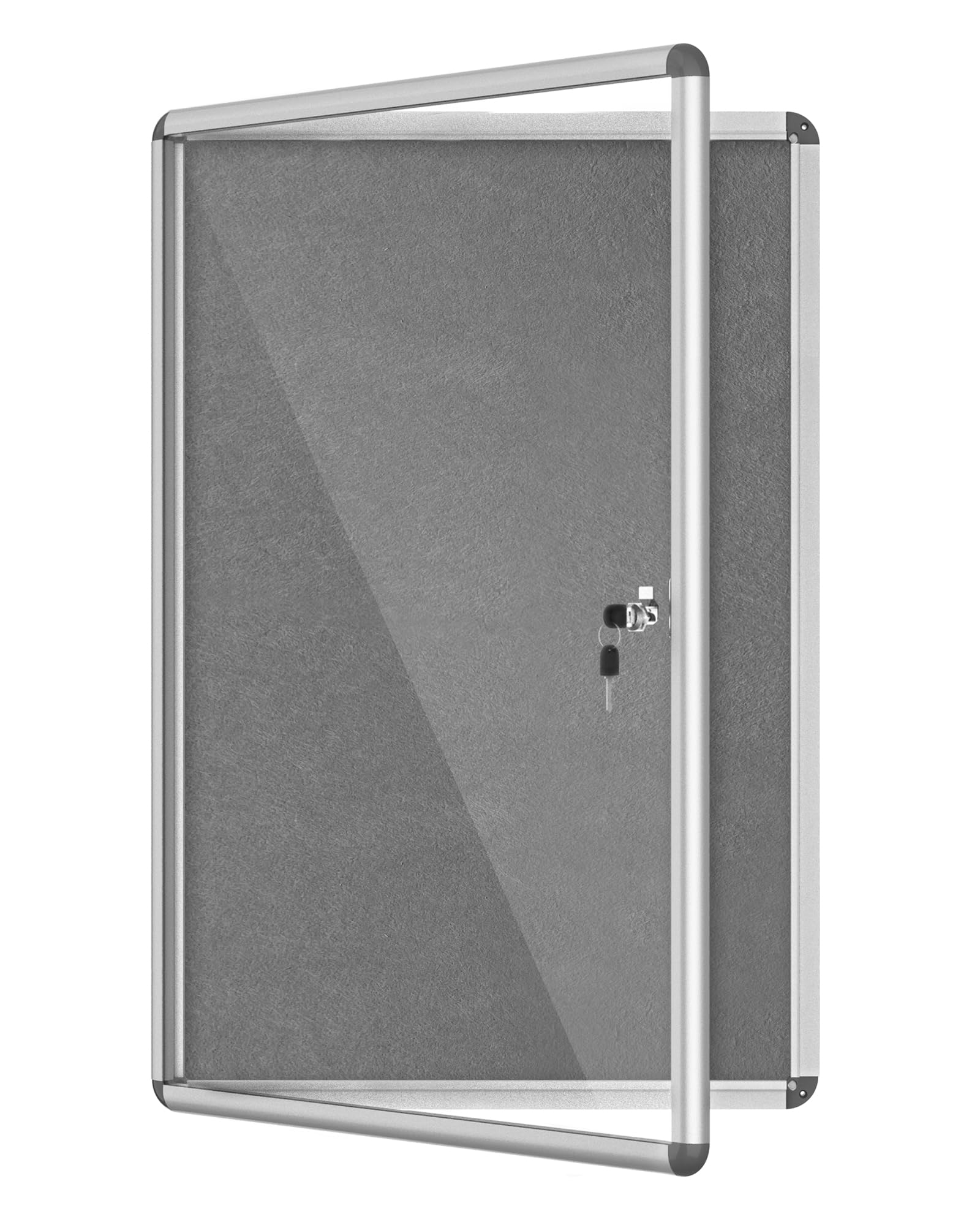 Mifuro 36'X24' Enclosed Bulletin Board, Lockable Weather-Resistant Aluminum Cork Noticeboard For School & Office, Silver Frame
