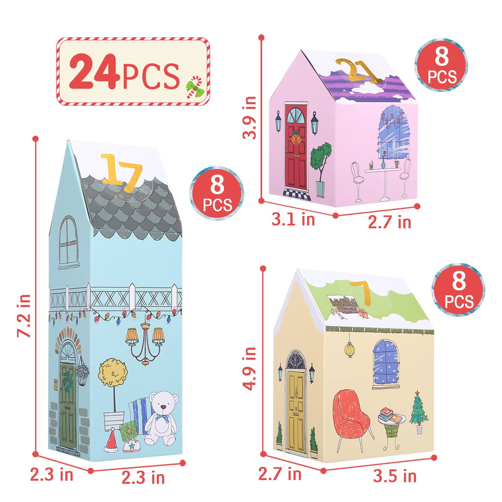 Kesote 24 Christmas Advent Calendar Boxes To Fill, Empty Advent Calendar 2024 For Adults Kids Christmas Goody Treat Boxes Gift B