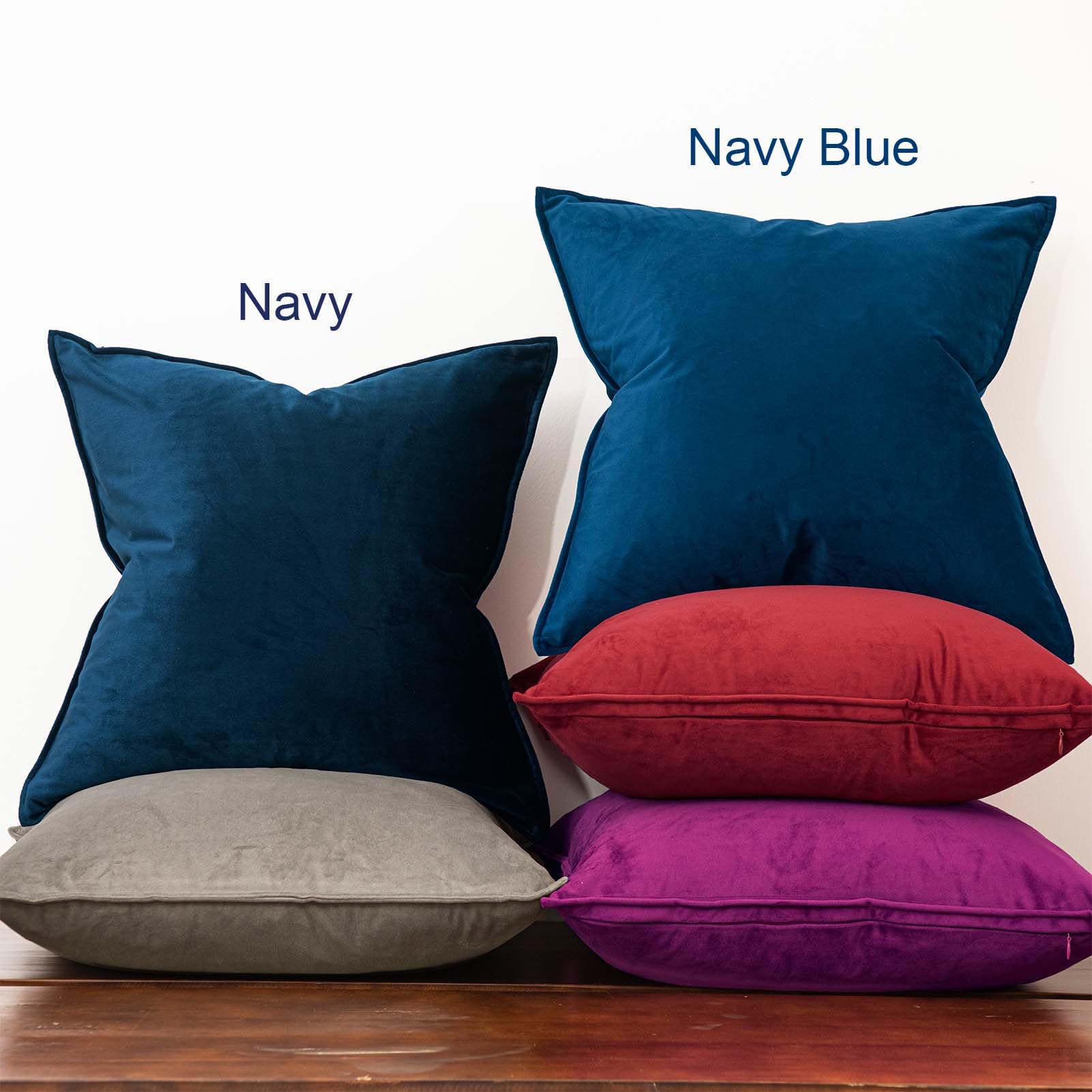 Juspurbet Navy Decorative Velvet Throw Pillow Covers 16X24 Inch Set Of 2,Broadside Soft Cushion Case With Invisible Zipper For S