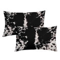 Western Cowhide Print Lumbar Pillow Covers 12X20 Inch Set Of 2Black White Cow Spots Rectangular Pillow Cases Farmhouse Pillowcas