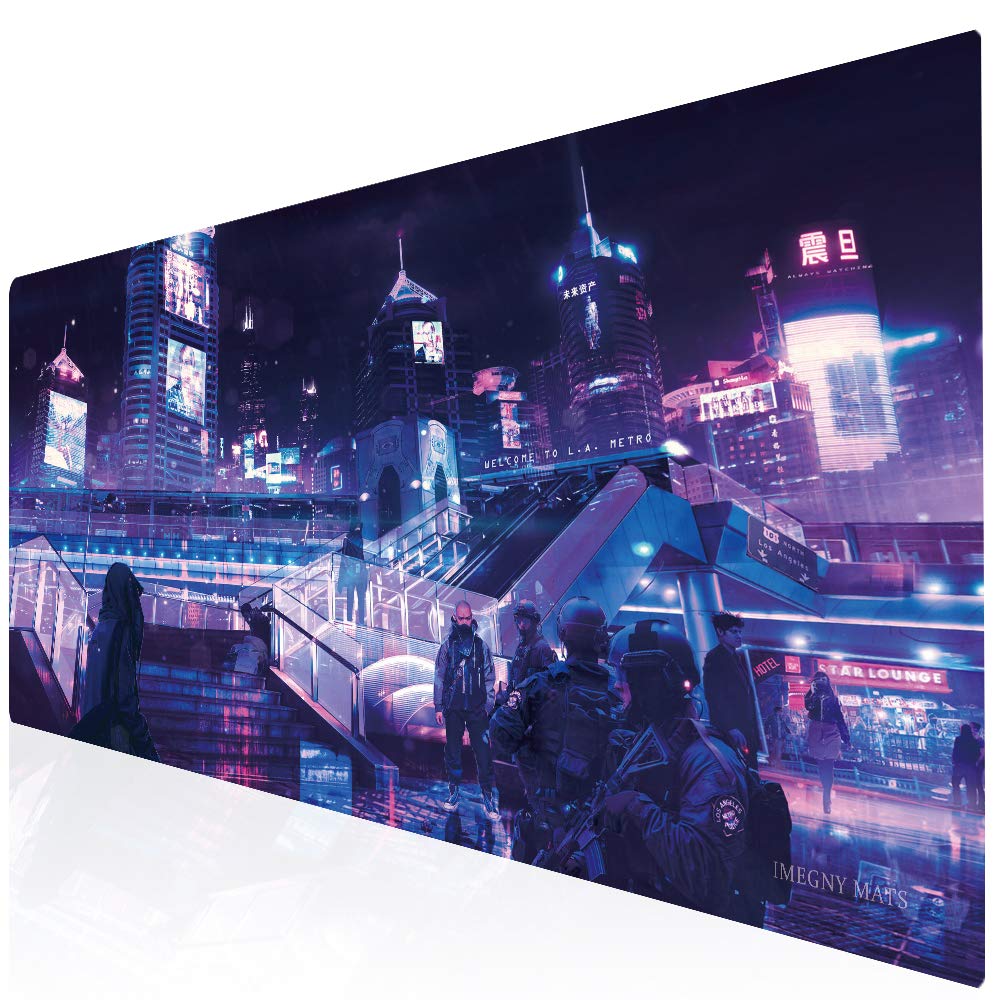 Imegny Large Gaming Mouse Pad, Extended Xxl Desk Pad & Non-Slip Rubber Mat For Mice And Keyboard With Stitched Edges (90X40 Zise