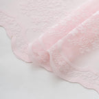 Tudeco Pink Long Shower Curtain 84 Inches Length With Attached Valance, Spring Floral Lace Shower Curtain For Bathroom Cute Girl