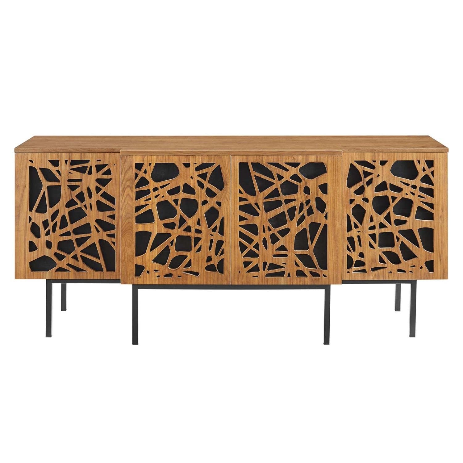 Modway Telluride Wood Sideboard Credenza in Walnut