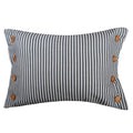 Kingrose Buttons Decorative Throw Pillow Cover Stripes Pillow Case Farmhouse Cushion Cover For Sofa Couch Bed 16 X 20 Inches Gre