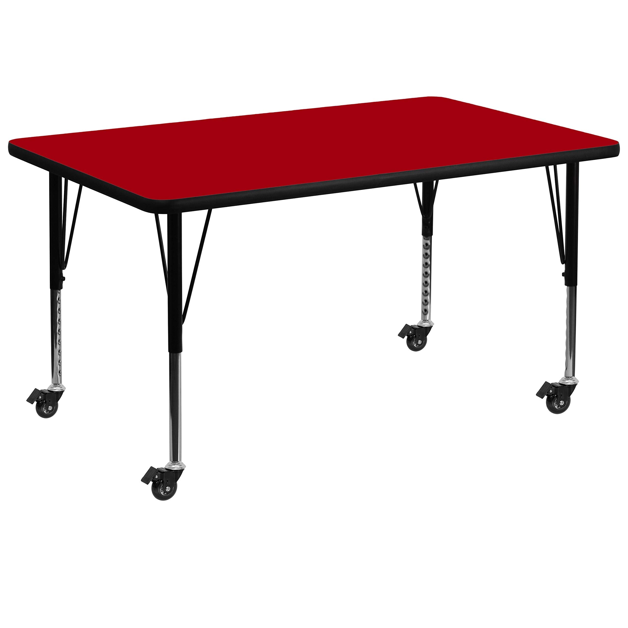 Flash Furniture 36X72 Rec Red Activity Table, 36 W X 72 L