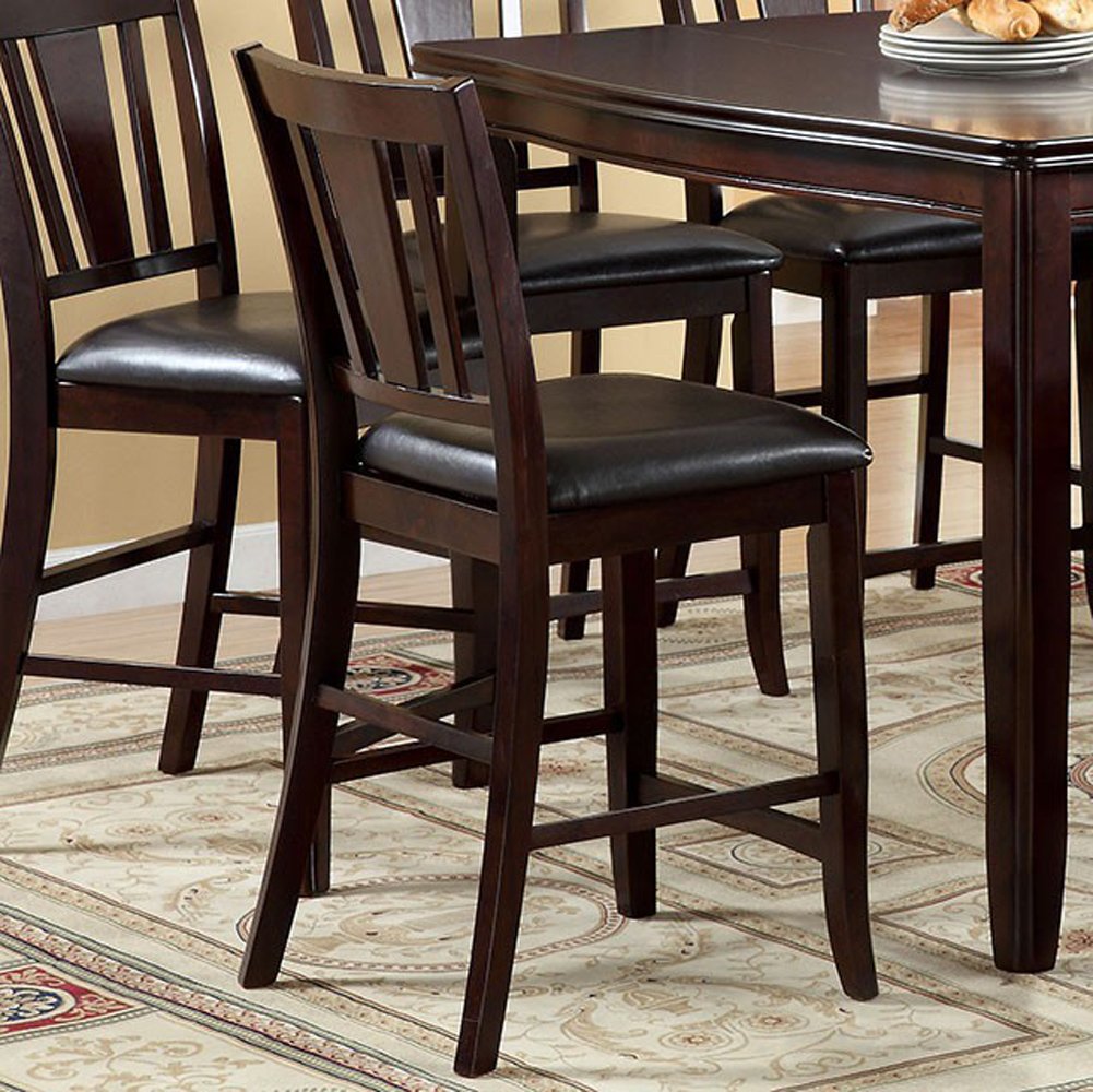 Benzara Transitional, Set Of Two, Espresso Ii Edgewood Counter Height Chair, Expresso Finish