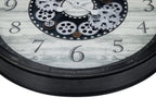 Monarch Specialties I 9030 Clocks, 30' Round, Gear Mechanism, Large Oversized, Wall Clock, Brown, Transitional