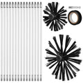 Chimney Sweep Kit 5/1618 Us Thread Rods 4 inch and 6 inch Brush Heads Hex Nut and Tape Fireplace Cleaning Accessories for Stove
