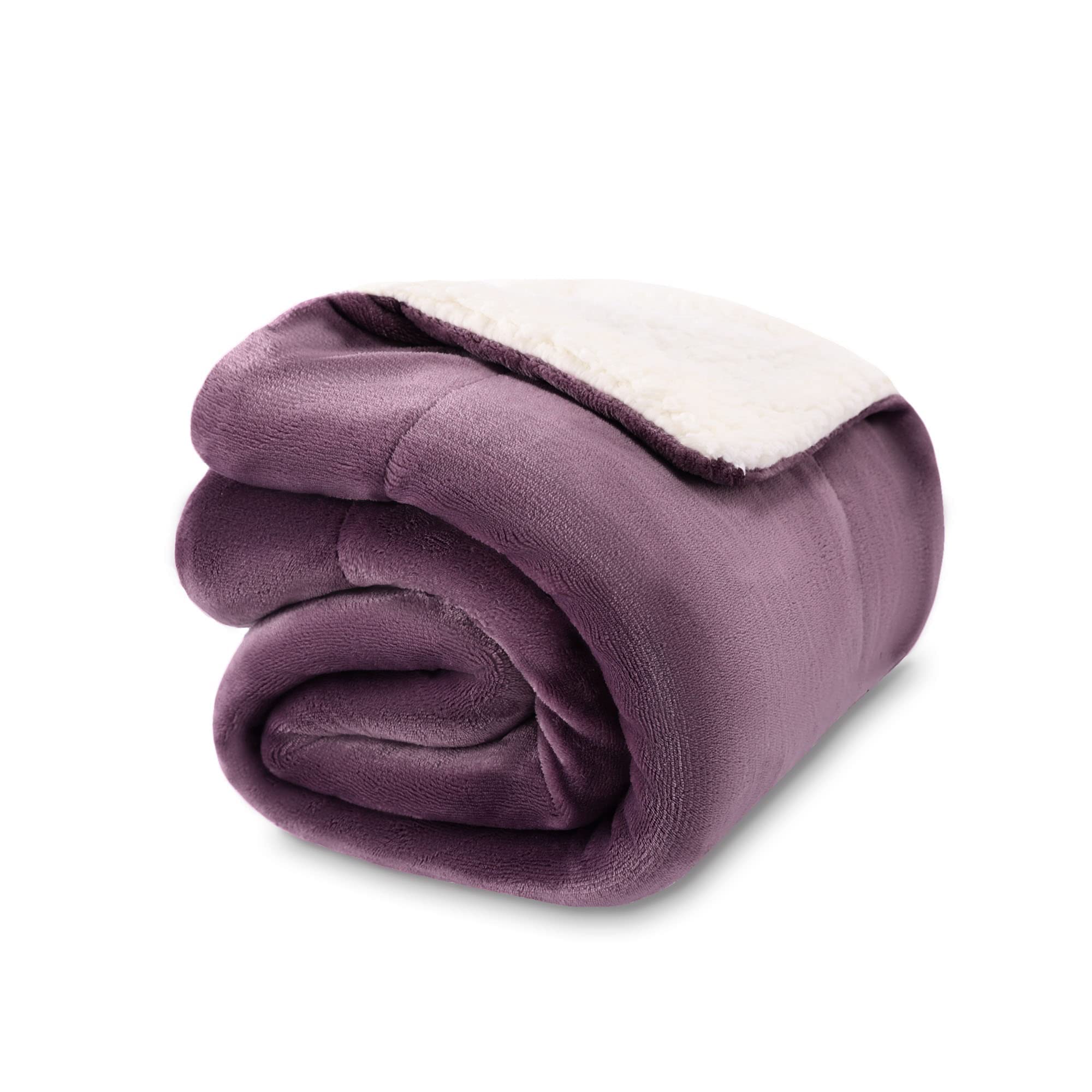 Nanpiper Baby Sherpa Blanket,Warm Toddler Throw Blanket,Soft Newborn Fleece Blanket For Winter (Cassis Purple,30X40 Inches)
