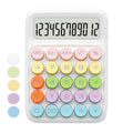 White Calculator, Upiho Standard Calculator, Colorful White Calculator With 12 Digit Display And Big Buttons,White Office Suppli