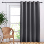 Nicetown Sliding Door Curtains, Wide Thermal Blackout Patio Door Curtain Panel, Sliding Door Drapes/Draperies With Grommet Top (Gray, W70 X L84)