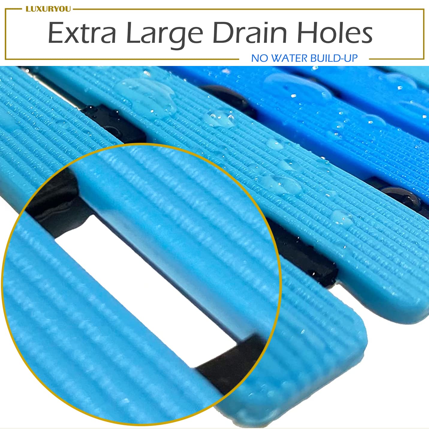 Luxuryou Non Slip Bathtub Mat | Double-Layered Shower Floor Mat With Suction Cups | Ez-Dry Construction | Non-Toxic, Bpa, Latex,