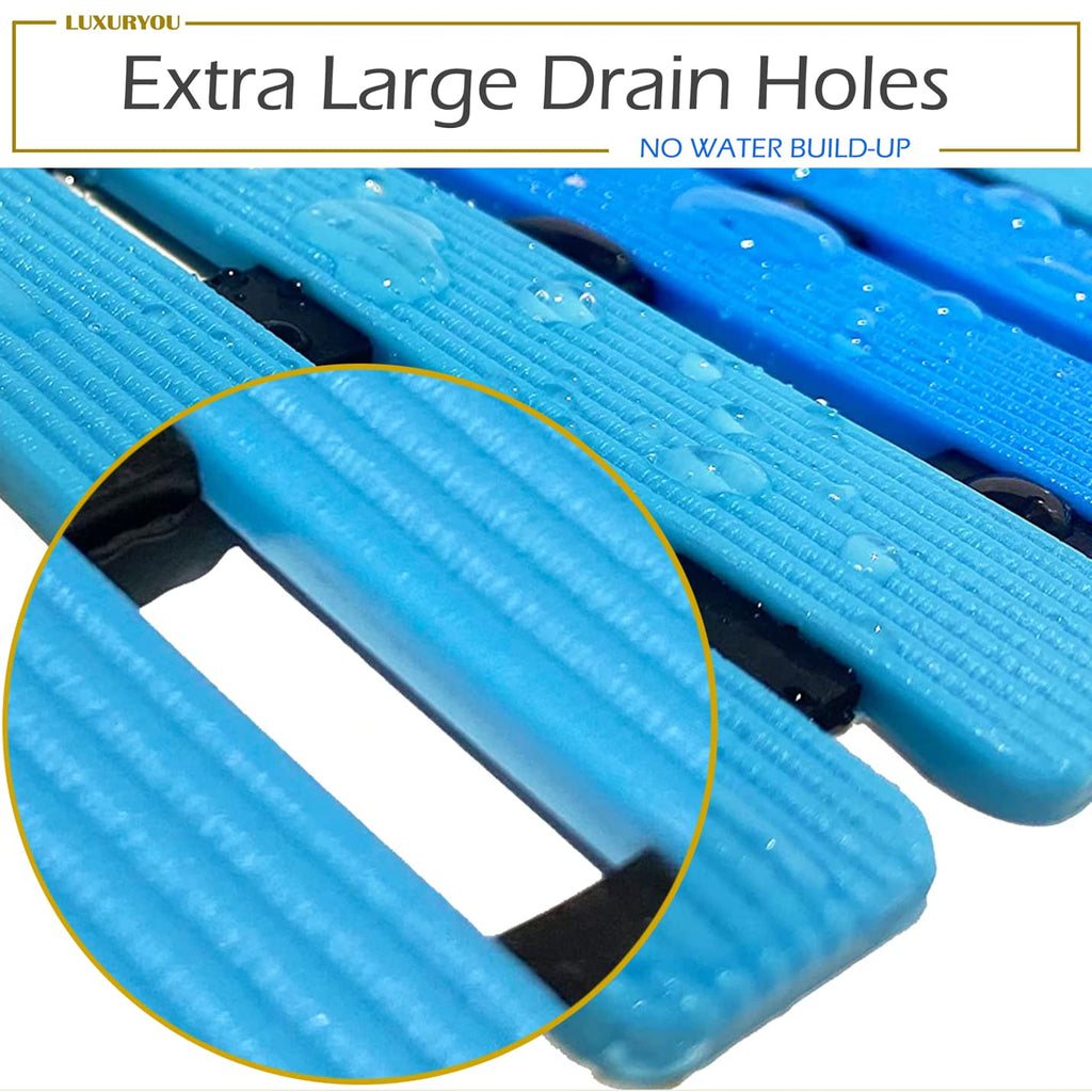Luxuryou Non Slip Bathtub Mat | Double-Layered Shower Floor Mat With Suction Cups | Ez-Dry Construction | Non-Toxic, Bpa, Latex,