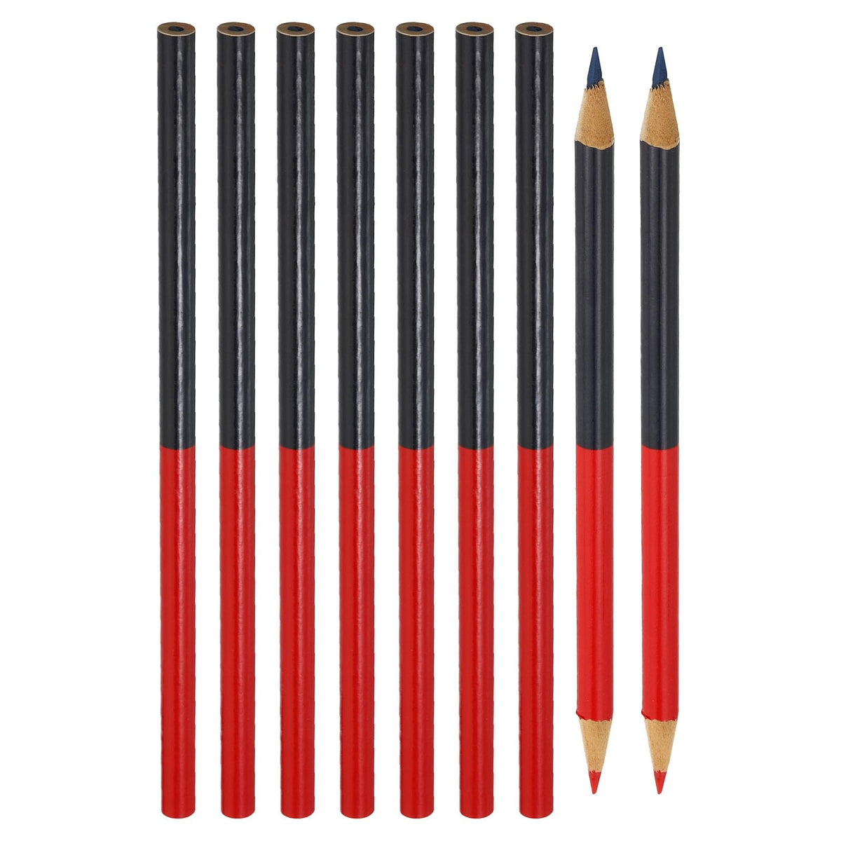 Patikil Red And Blue Round Pencils, 24 Pack Hb Graphite Pencils Wood Pencils Double-Ended Pencil For Classroom Office Engineerin