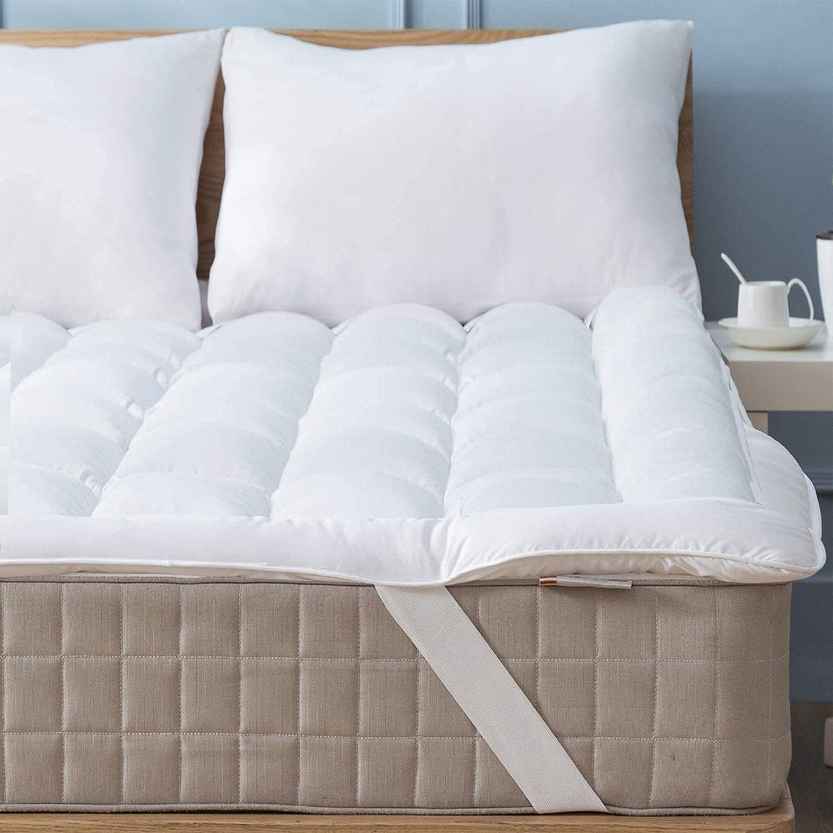 Mattress Topper Twin Extra Long Xl 39X80 Quilted Down Alternative Anchor Band 4 Corner Elastic Protector Enhancer Extra Deep Fit