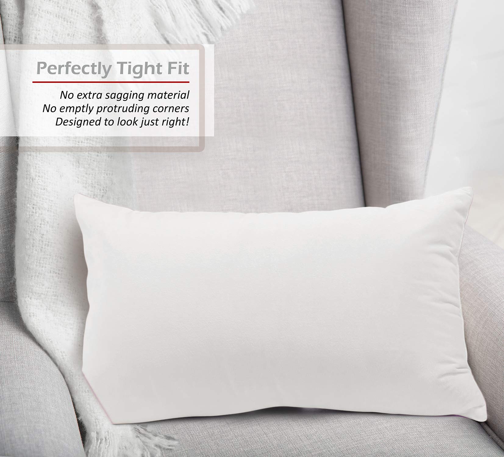 Nestl Throw Pillow Covers, Cozy Velvet Decorative Pillow Covers 12 X 20 Inches, Soft Solid Couch Pillow Covers For Sofa, Bed And Car, Set Of 4 - White