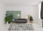 HomeRoots 508926 8 x 11 ft. Ivory Grey Charcoal Blue & Taupe Oriental Power Loomed Stain Resistant Area Rug