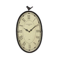 Stratton Home Decor Antique Oval Bird Clock | Classic Old Fashioned Rustic Wall Clock For Any Room | Farmhouse Wall Clock With A Hand Painted Gunmetal Frame | 10.75”X2.25”X19.25”