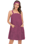 Womens Body Wrap Towel Adjustable Cover Up for Beach Spa Gym Bath Pool (Medium,Fuchsia)