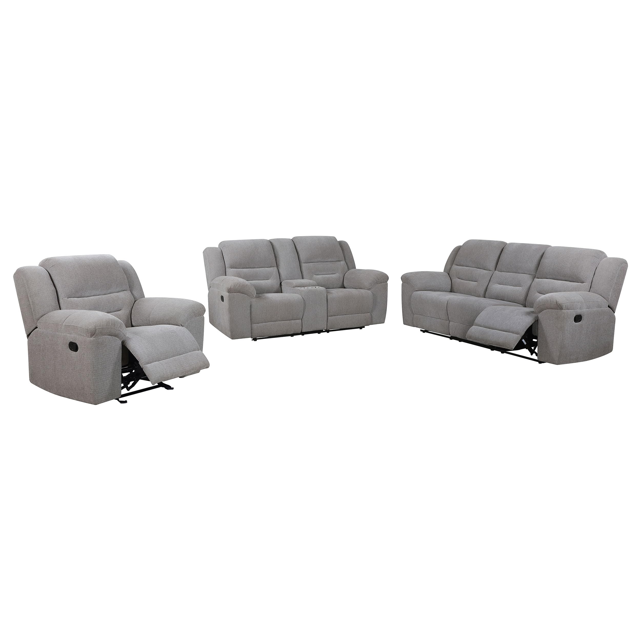 Coaster Home Furnishings Gilson 3-Piece Chenille Upholstered Sofa Set
