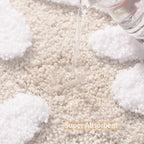 Qjhomo Toilet Rugs U Shaped, Beige Toilet Mat Cute Daisy Contour Bath Rug, Thick Soft Machine Washable Toilet Carpet, Non Slip B