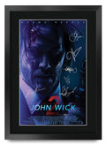 HWC Trading John Wick 2 Keanu Reeves 16 x 12 inch Framed Gifts Printed Poster Signed Autograph Picture for Movie Memorabilia Fan